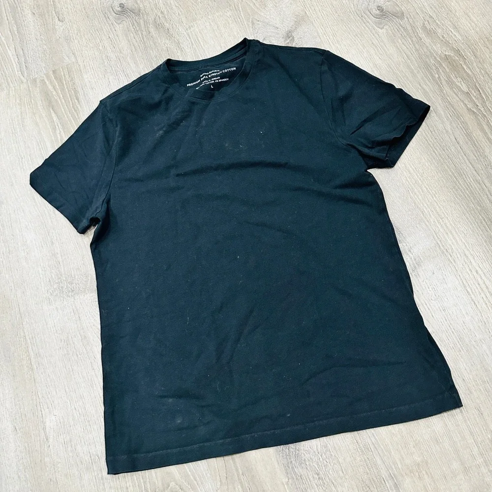 Banana Republic T Shirt Mens Large Black Premium Pima Stretch Cotton T-Shirt